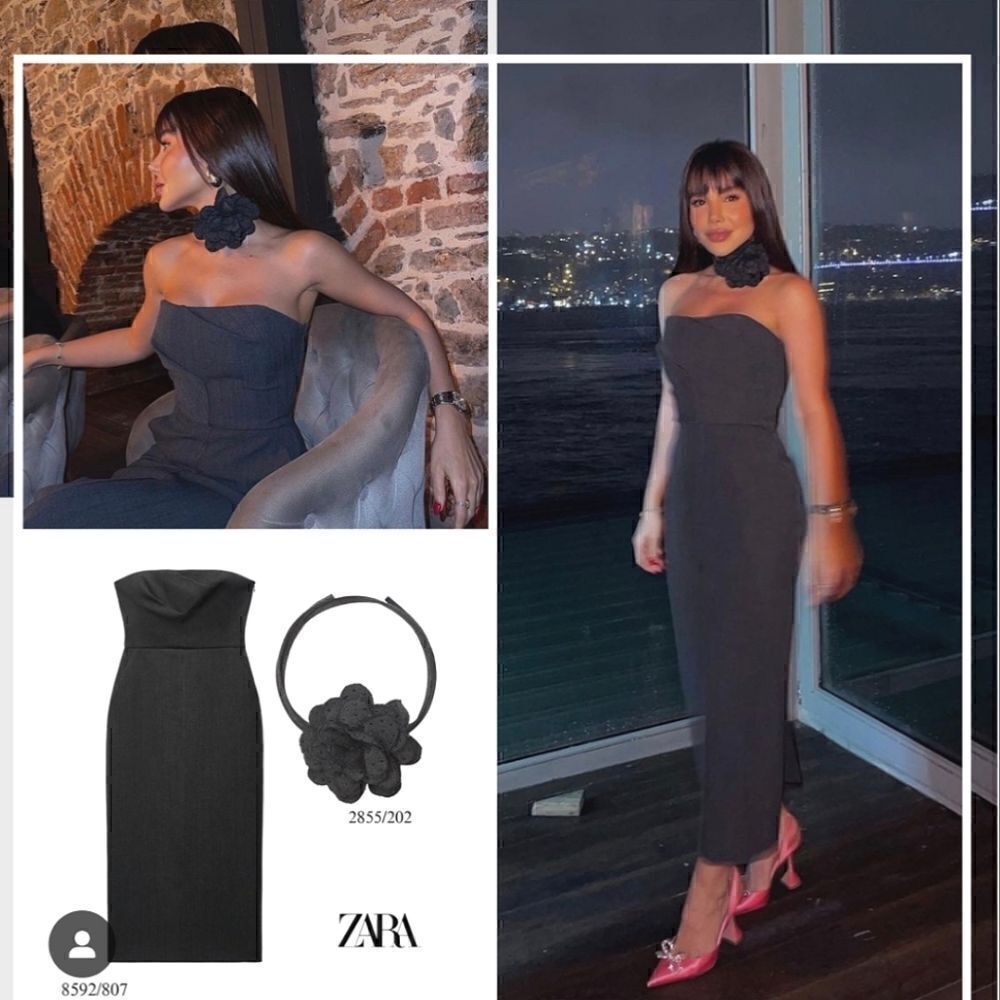 ZW ZARA COLLECTION STRAPLESS DRESS GRAY Midi Dress gray - Picture 2 of 16